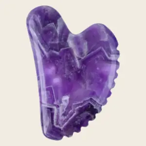 Ametisto gua sha ir veido volelis – Gua sha su dantukais