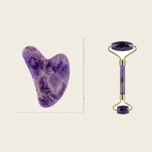 Ametisto gua sha ir veido volelis – Rinkinys: volelis + gua sha