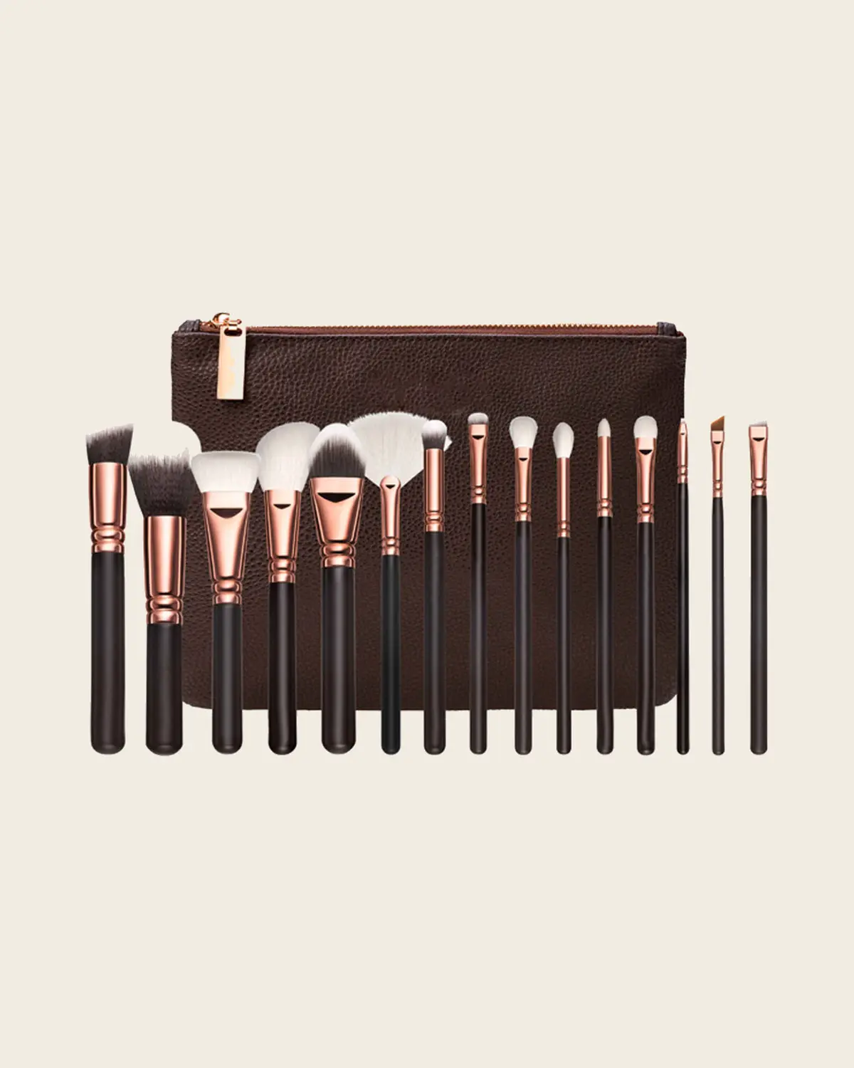 Makiažo šepetėlių rinkinys „Rose Gold“, 15 vnt. 3