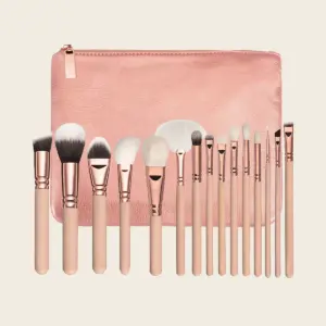 Makiažo šepetėlių rinkinys „Rose Gold“, 15 vnt. 4