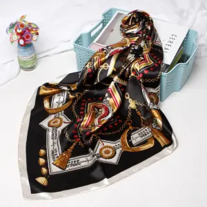 Satininė skarelė plaukams su raštu 5